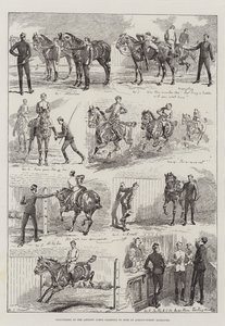 Voluntários do Corpo de Artistas aprendendo a andar em Albany-Street Barracks